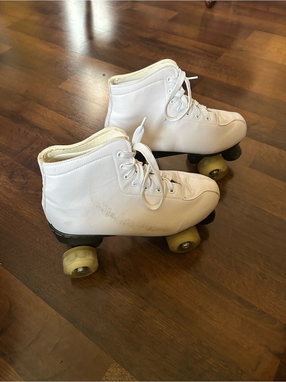White Classic Leather Quad Roller Skates